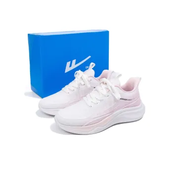 Warrior Cushioning And Breathable Low Top Casual Running Shoes Women's White Pink