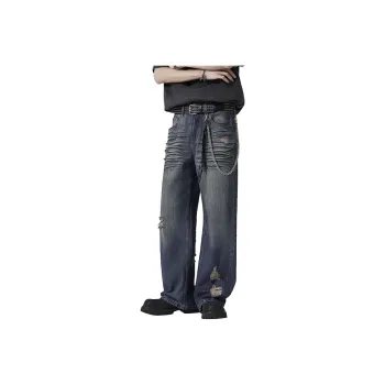 KM Jeans Unisex Black Dirty Blue