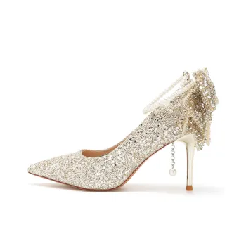 Lan Miao Slim Heel High Heels 6.5CM Women's Champagne