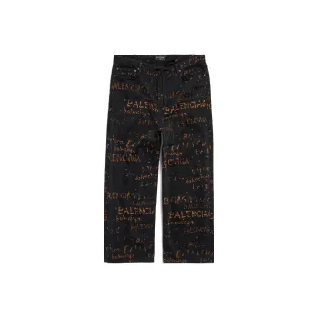 Balenciaga Jeans Loose Fit Style Unisex Black
