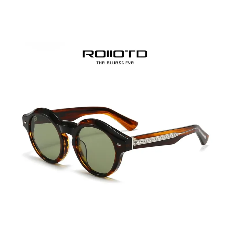 ROLLOTD Plate Frame Round Sunglasses Unisex-5