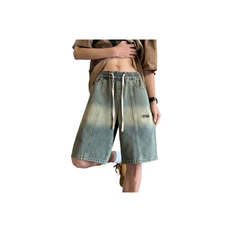 Tonlion Denim Shorts Men's Yellow Mud-0