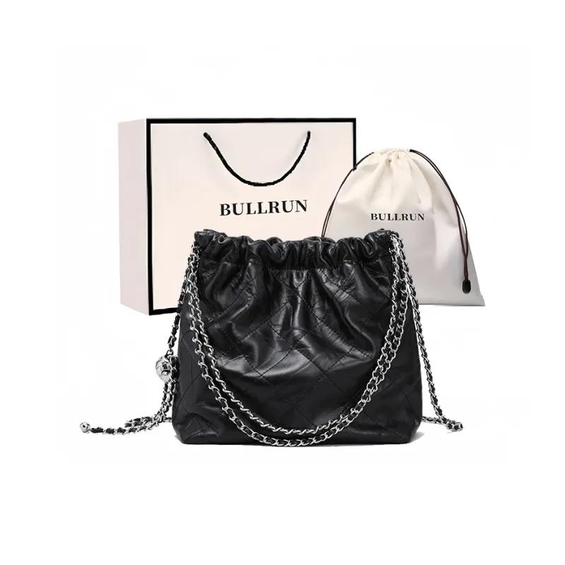 Bullrun Cow Leather Shoulder Bag Women's Black-0