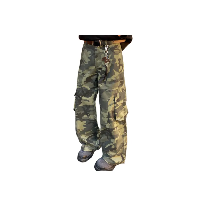 FALIAMS Cargo Pants Unisex Green Camouflage-0