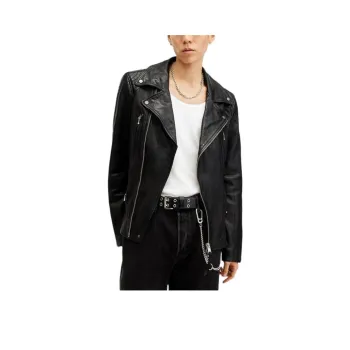 ALLSAINTS Leather Jacket Men's Black