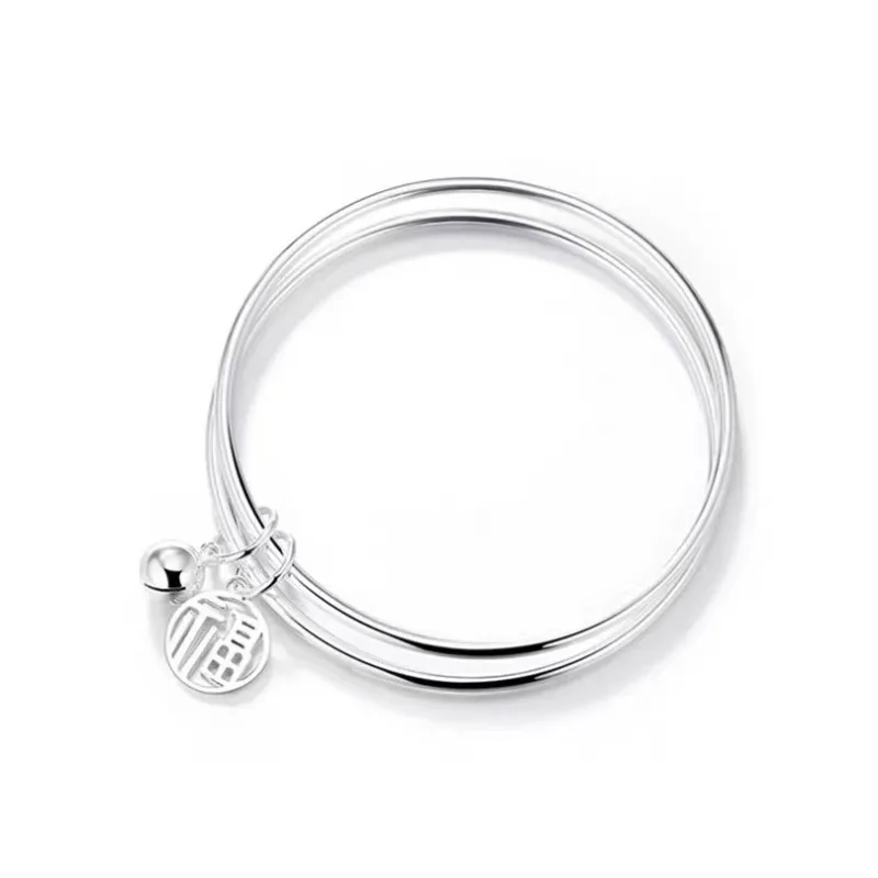 U state 999 Fine Silver Bangles Women's-0