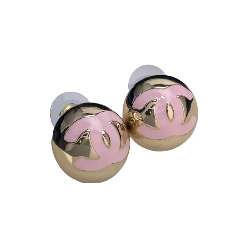 CHANEL Metal Stud Earrings Women's Gold-0