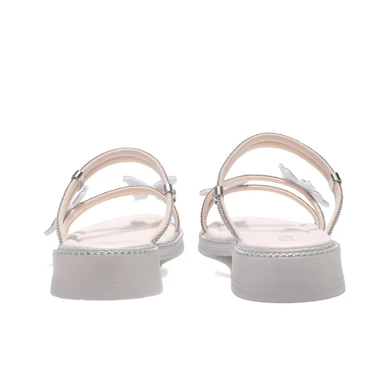 Take The Qin Rubber Sole Slip Resistant Slide Slippers Women's Beige Gift Box Set-12