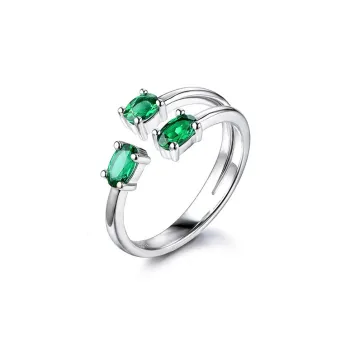 ATTAGEMS Emerald Rings Women's Green
