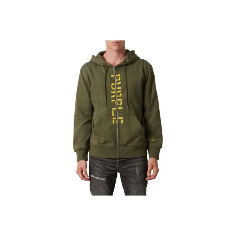 PURPLE BRAND Stencil Logo Zip up Hoodie-0