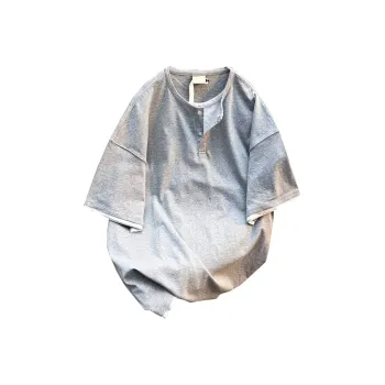 TONYBEAR Men's Casual Sports Loose Fit Fashion Versatile Basic Mock Two Piece T Shirt Men's