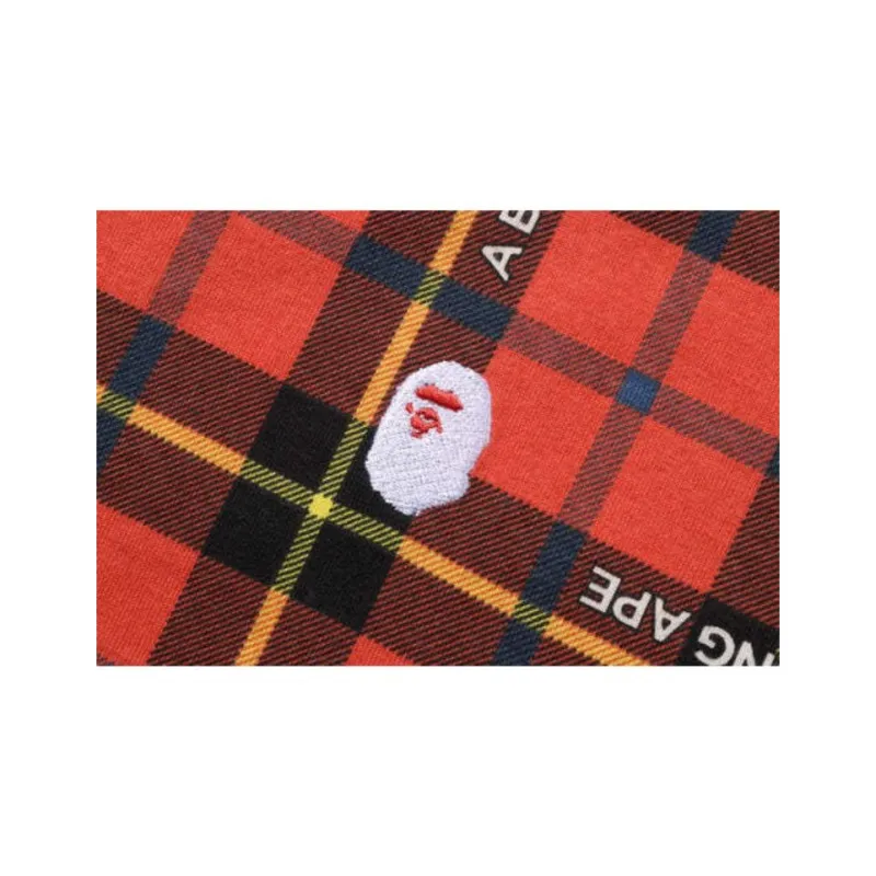 A BATHING APE Logo Check Relaxed Fit One Point Tee-1