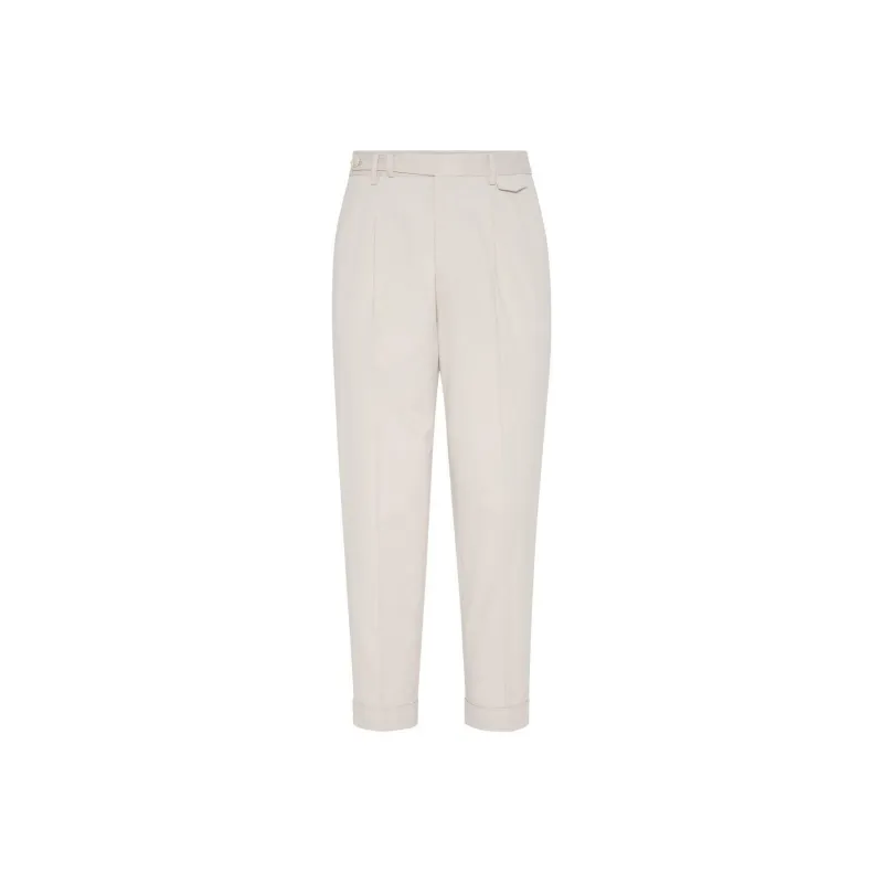 Brunello Cucinelli Pleat Detailed Tapered Leg Trousers-0