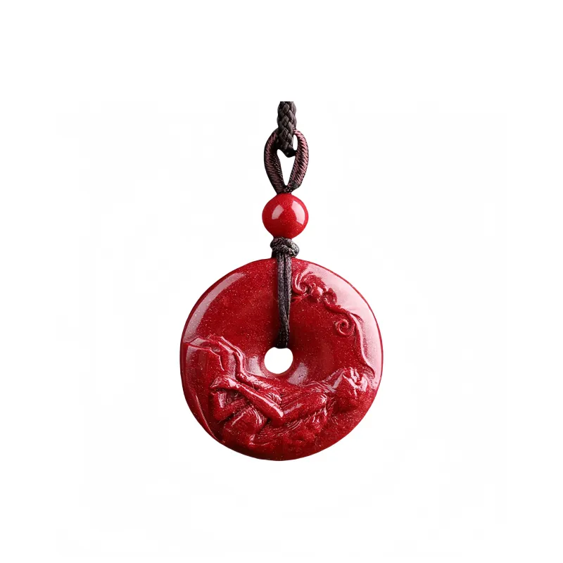 MY WORLD BEGINS AND ENDS WITH YOU Reconstructed Cinnabar Necklaces Unisex-18