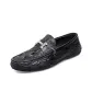 Black-Top Grain Cow Leather with Crocodile Pattern Design