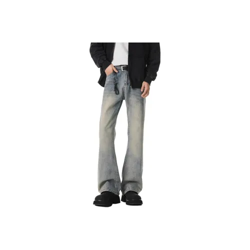 DUATOGE Jeans Men's Light Vintage Blue