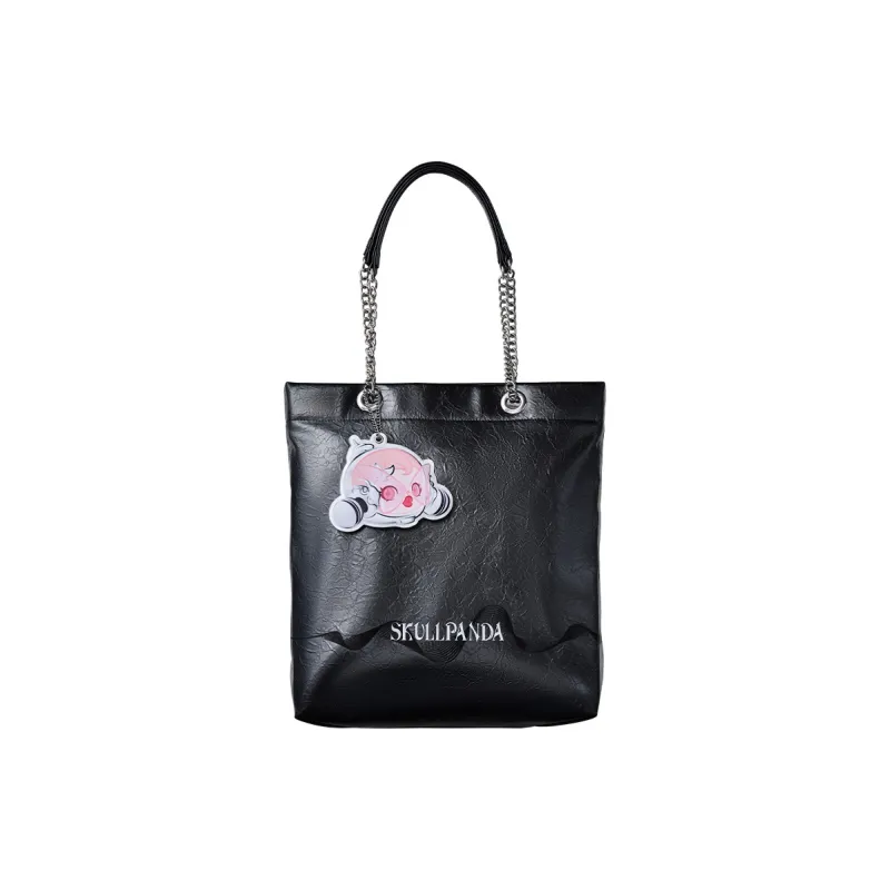POP MART SKULLPANDA PU Shoulder Bag Women's Silver/Black-2