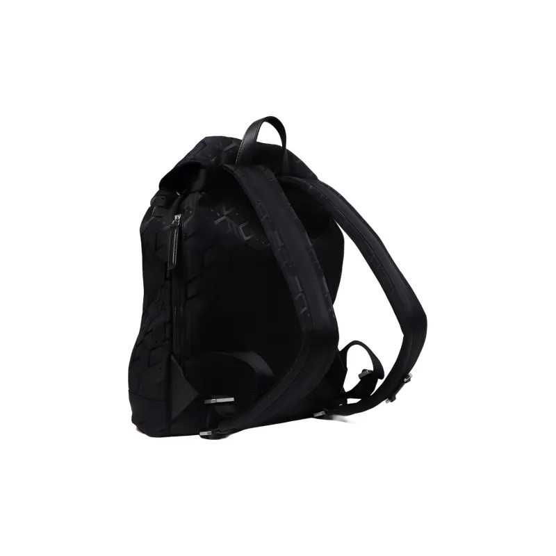 MCM Cubic Series Jacquard Nylon Backpack Small Size Men's Black-2