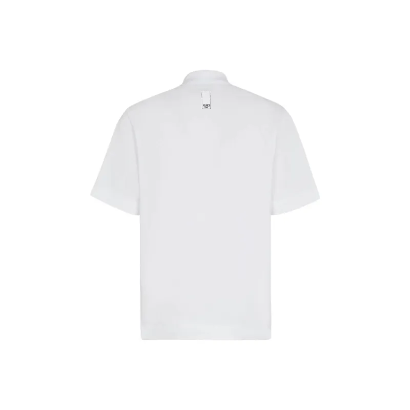 FENDI Logo Embroidered Short Sleeved Polo Shirt-1