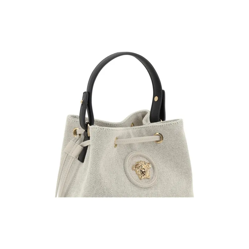 FANSIZHE Medusa Cotton Bucket Bag, Shoulder Bag, Crossbody Bag, Handbag Women's Oat Gray-4