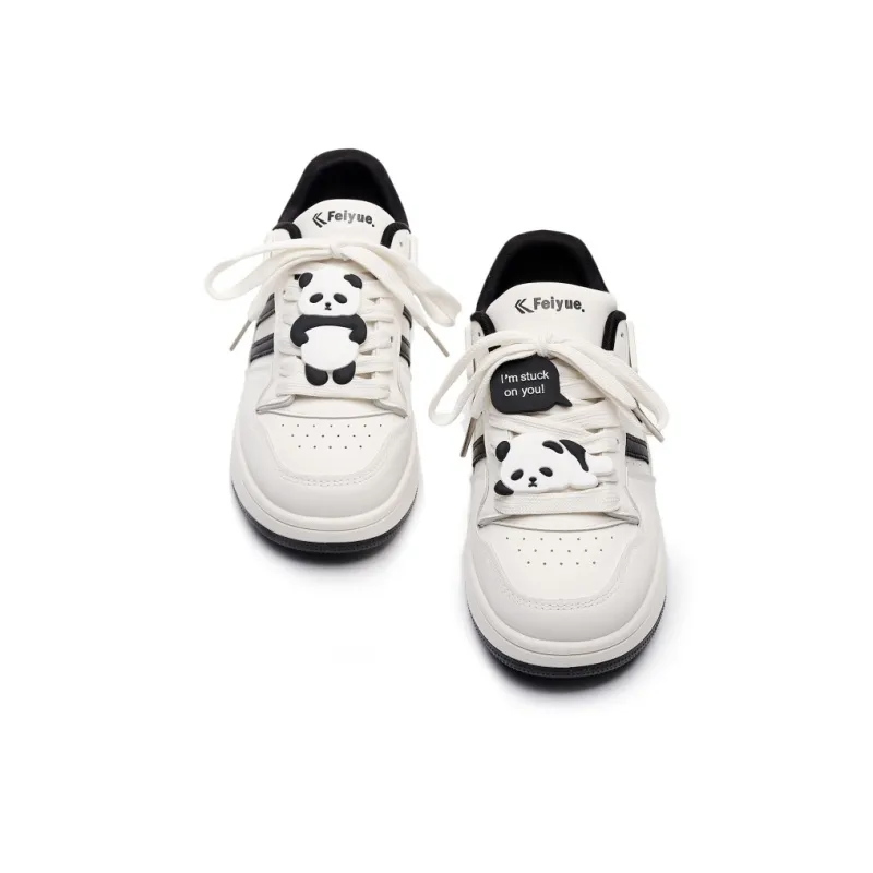 Feiyue Girly Heart Series Slip Resistant, Abrasion Resistant, Lightweight Low Top Casual Shoes Women's White Black-1