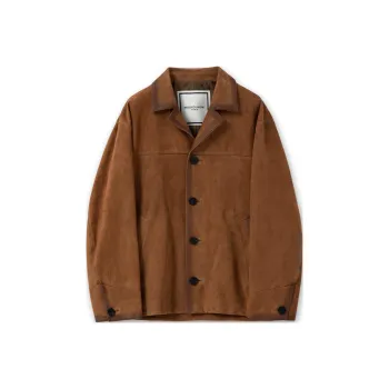 WOOYOUNGMI Leather Jacket Men's Camel