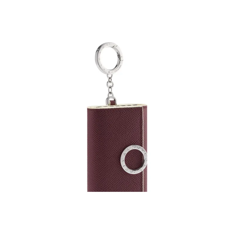 BVLGARI Bulgari Clip Calfskin Key Pouch Women's Brown-3