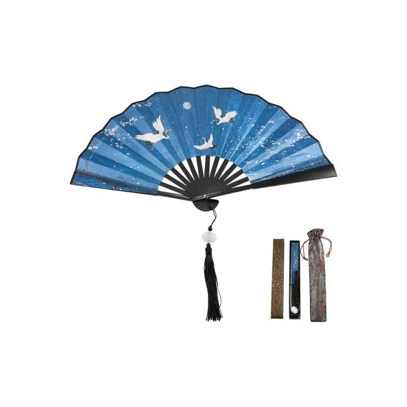 Pleasant Language Twill Damask And Silk Folding Fan-27
