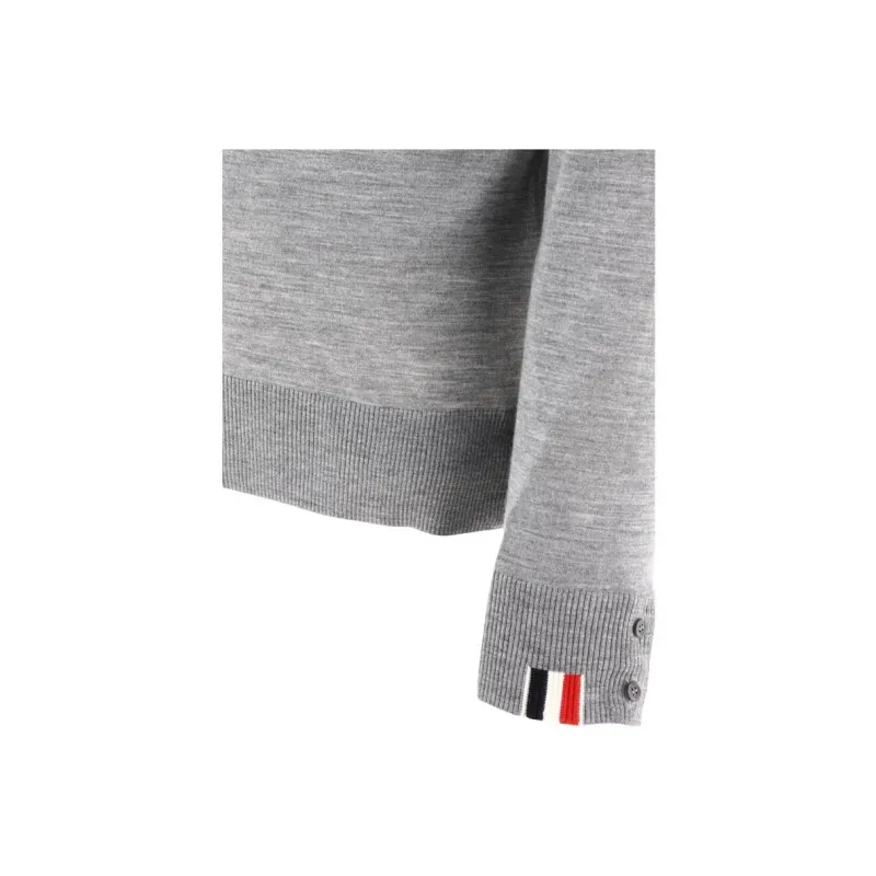 THOM BROWNE Rwb Stripe Detailed Crewneck Jumper-5