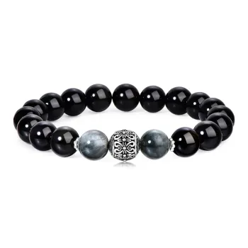 JINLIUFUJIXIANG Natural Obsidian Bracelets Unisex