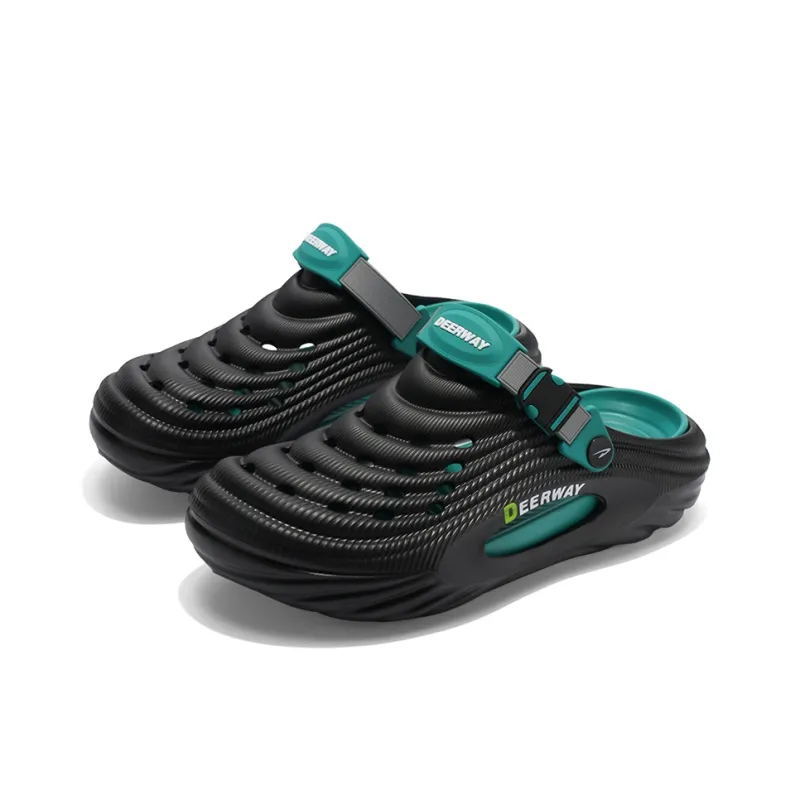 DEERWAY Clogs Men's Black Emerald Green-3
