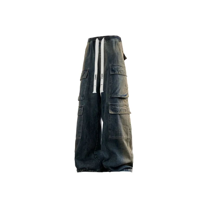 HOKLV Cargo Pants Unisex Light Blue-6
