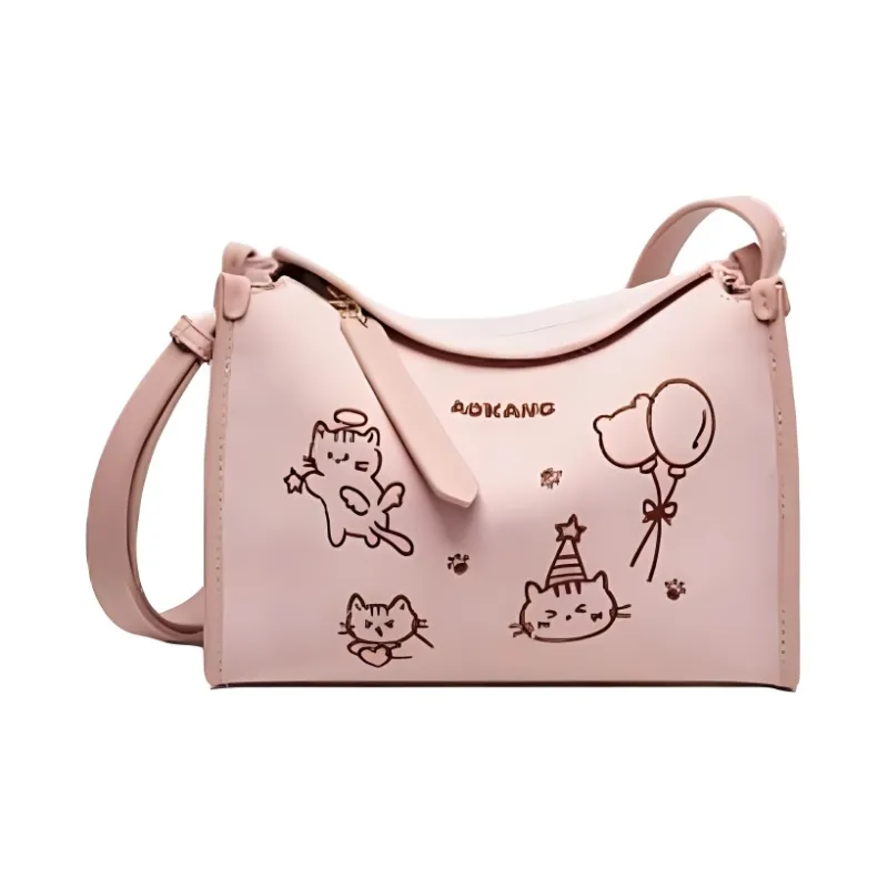 AOKANG Polyurethane Boston Bag Underarm Shoulder Bag, Crossbody Bag Medium Size Women's Multicolor-6
