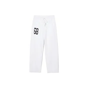 TCH Casual Pants Unisex White With Black Logo
