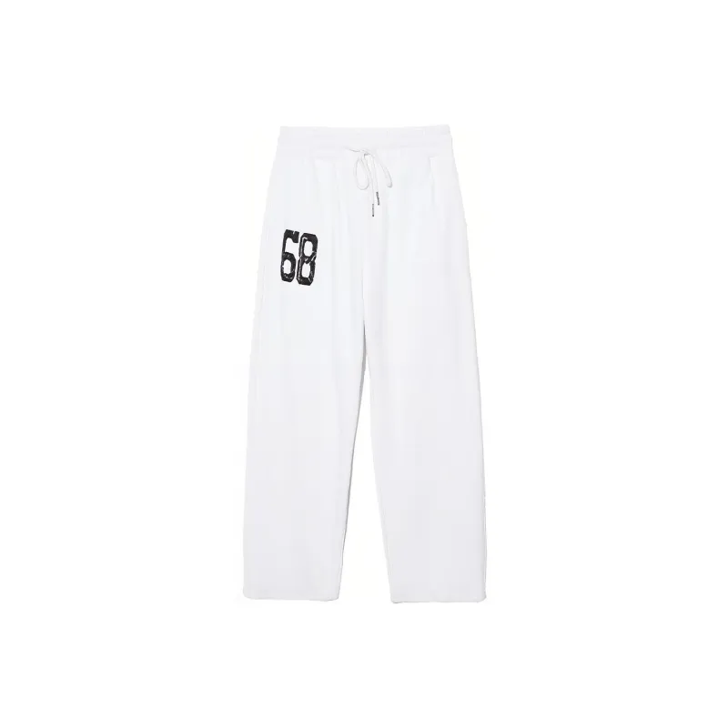 TCH Casual Pants Unisex White With Black Logo-0