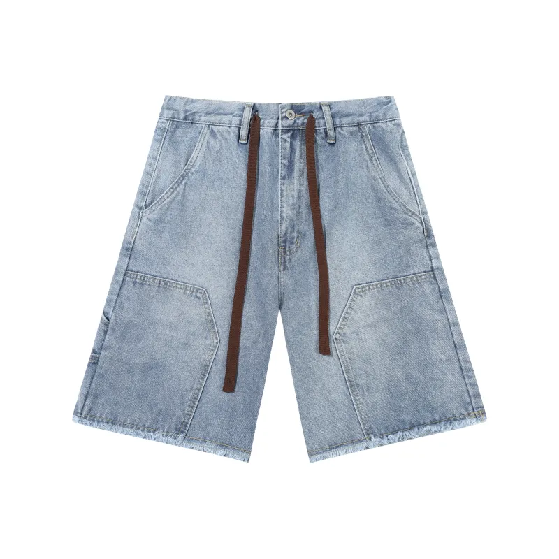 ALL IN Denim Shorts Unisex Blue-0