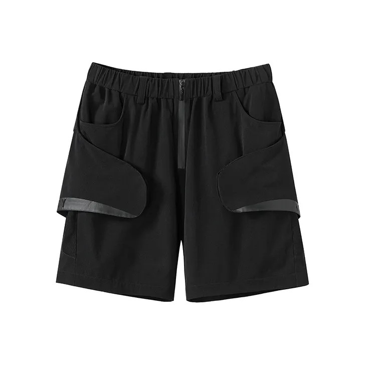 NORVINCY Urban Techwear Elastic String 3D Effect Patch Pocket Casual Shorts Unisex-0