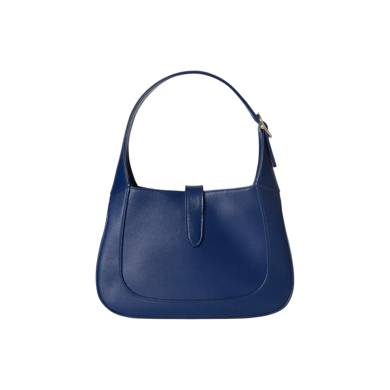 GUCCI Jackie 1961 Leather Portable Crossbody Bag, Shoulder Bag Medium Size Women's Blue-4