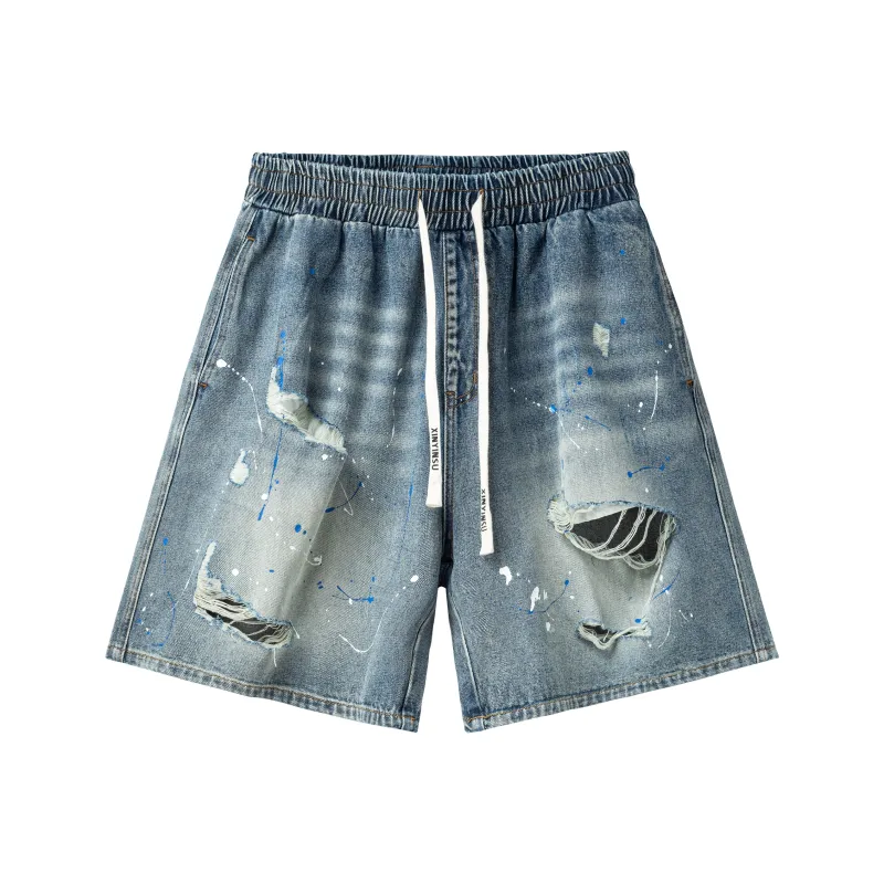 XINYINSU Denim Shorts Unisex Blue-0