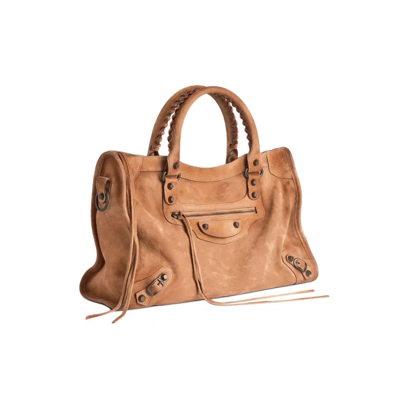 Balenciaga Le City Cow Leather Handbag Medium Size Women's Camel-2
