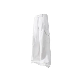 Ghost Mask Casual Pants Unisex White