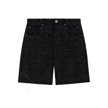 WE11DONE SS24 Denim Shorts Men's Black