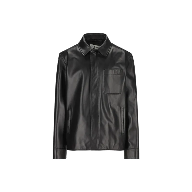 LOEWE Relaxed Fit Leather Overshirt-0