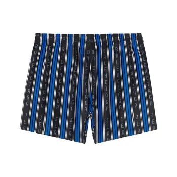 Balenciaga Logo Striped Swim Short