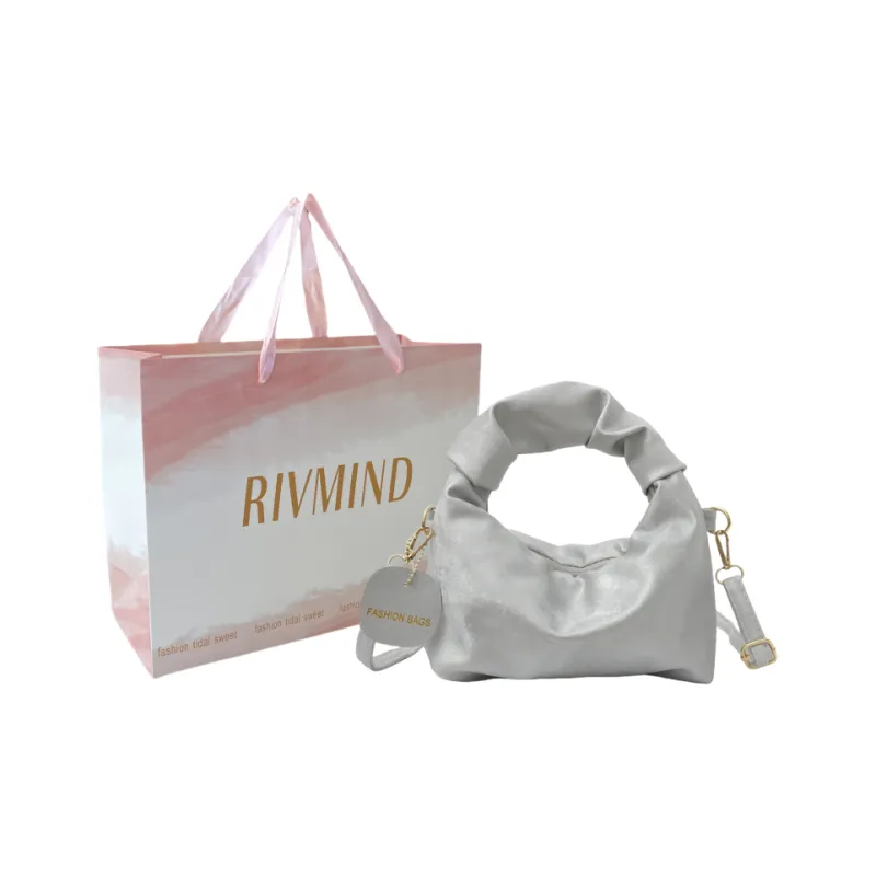 RIVMIND PU Handbag Regular Women's White/Silver/Pink/Black-4