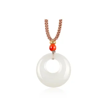 TAMINA Hetian Jade Pendants Pale Greenish White Jade Unisex