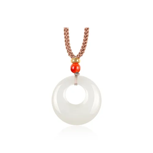 TAMINA Hetian Jade Pendants Pale Greenish White Jade Unisex