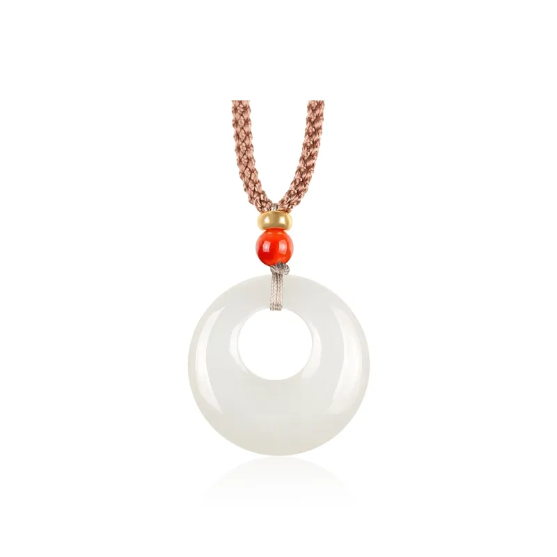 TAMINA Hetian Jade Pendants Pale Greenish White Jade Unisex-0
