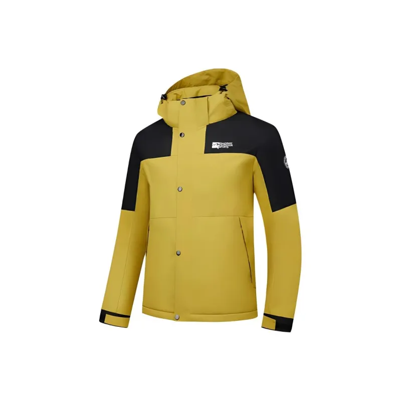 QIAODAN Trench Coat Men's New Wheat Yellow/Black-0