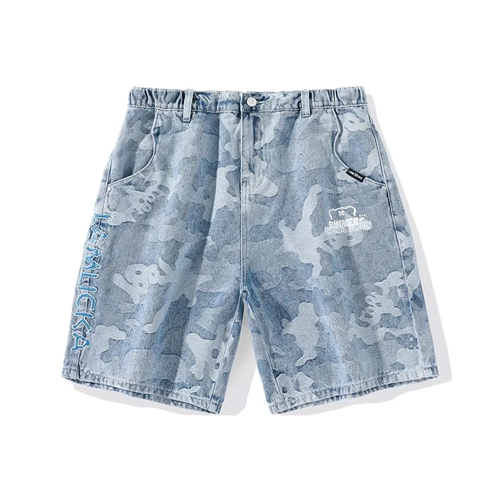 LAMLICKA Loose Fit Shorts Unisex Blue-0